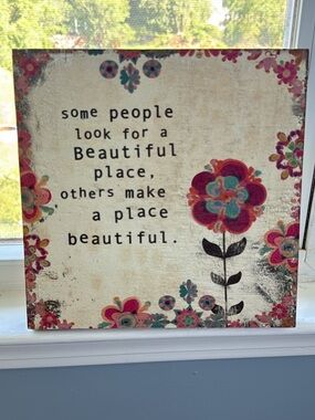 NATURAL LIFE Floral Quote Wall Art in Cream, Pink, Teal & Black